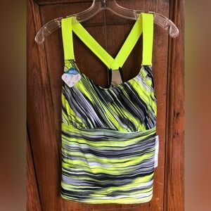 ZeroXposur Yellow Black&White Swimsuit Tankini Top Size 18W